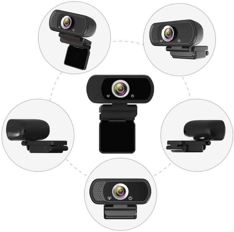 Webcam Hd 1080p, angle de vision de 110 degrés, avec microphone stéréo