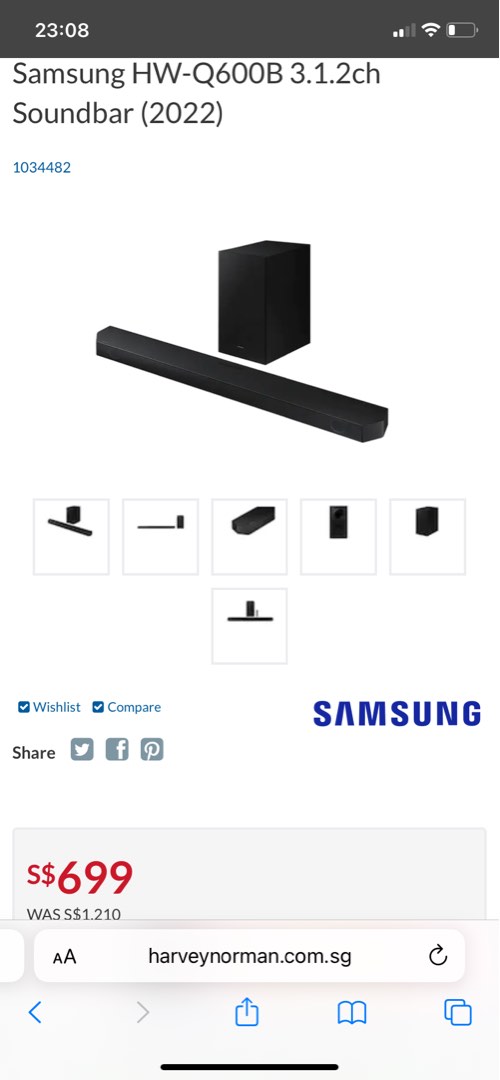 Samsung sound bar Q600B, Audio, Soundbars, Speakers Amplifiers