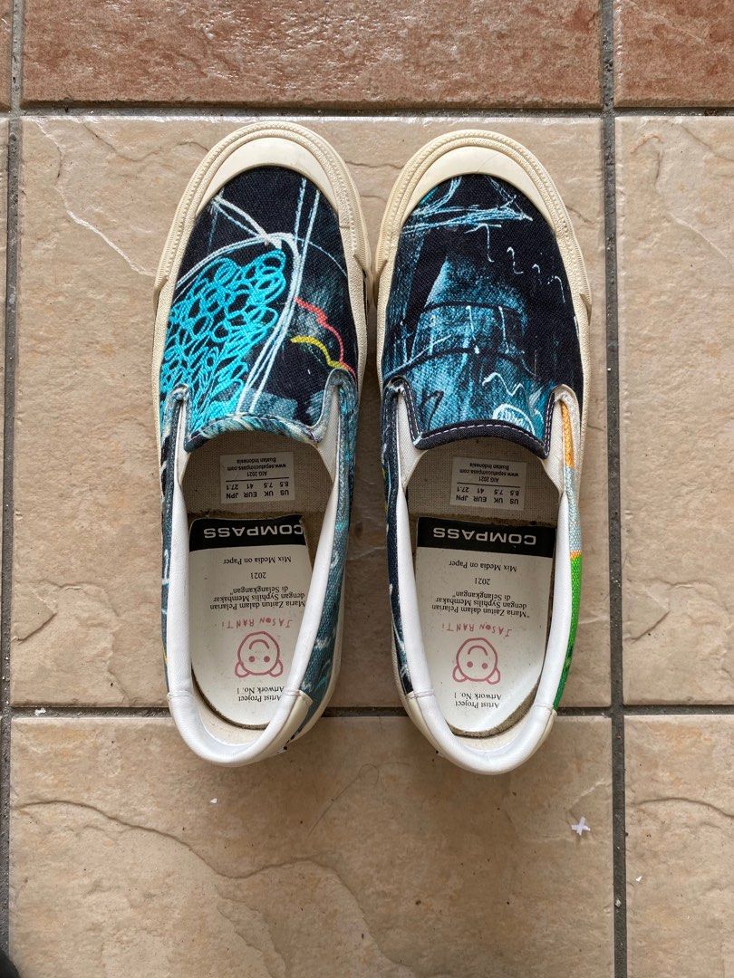SEPATU COMPASS X JASON RANTI SLIP ON (ARTWORK 1), Men's Fashion ...
