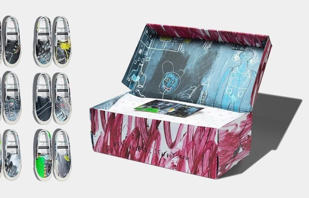 SEPATU COMPASS X JASON RANTI SLIP ON (ARTWORK 1), Men's Fashion