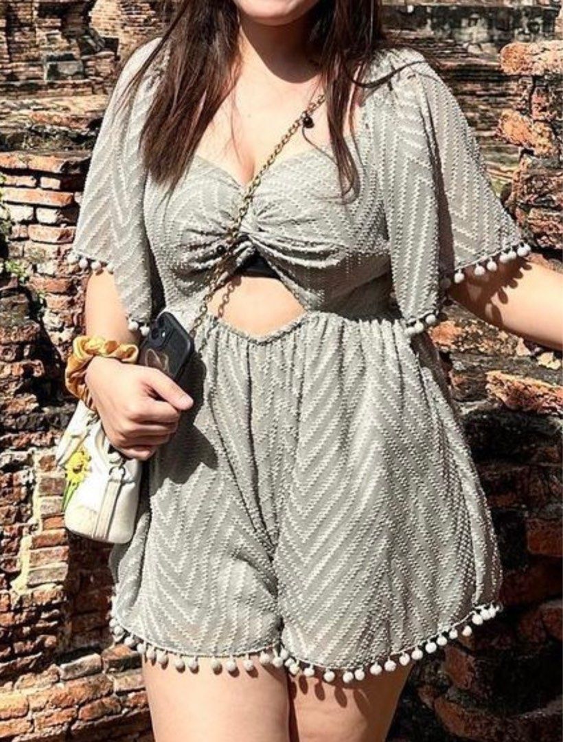Shein romper shorts (Category: Rompers) located in Pasig City. Submitted by cjdlcmp (Listing ID 1213832712, Image 1). Description: Large on tag Fits up to medium only.