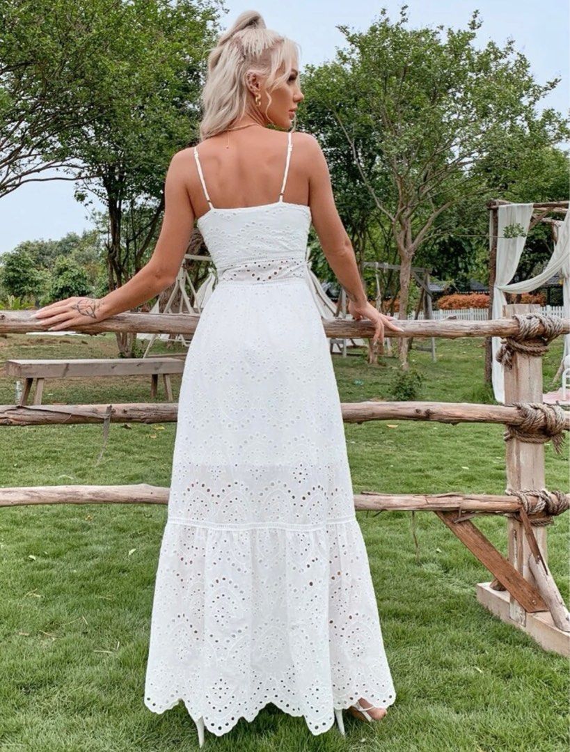 Shein white cheap maxi dress