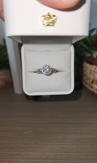 Silver Moissanite Ring 0.8 Carat