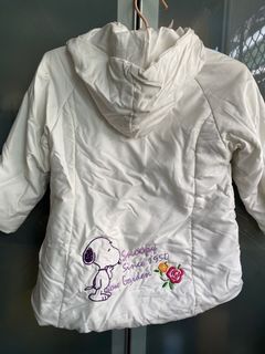 （已降價）Snoopy白色鋪面大衣110cm