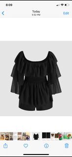 Solid Ruffle Sleeve Playsuit