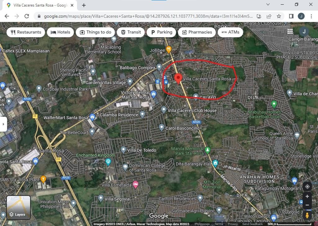 Sta. Rosa Laguna lot for sale at Villa Caceres Subdivision 228sqm