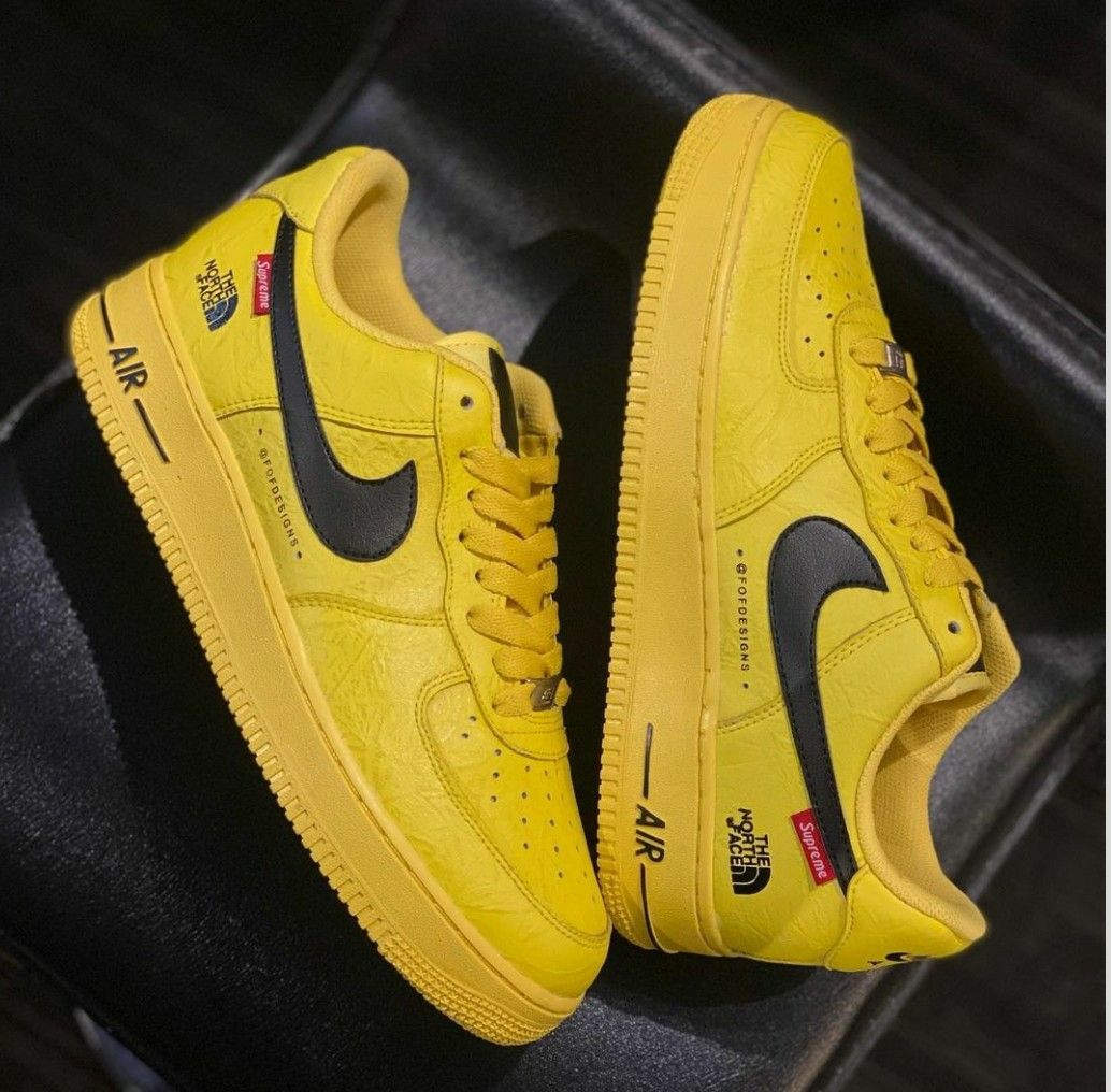 Nike air force 1 supreme north face yellow clearance