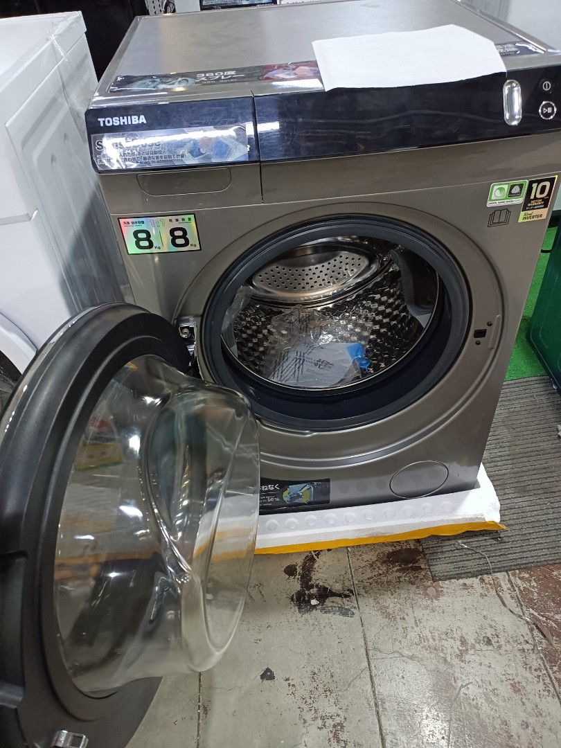 toshiba front load eashing machine inverter 8kg, TV & Home Appliances