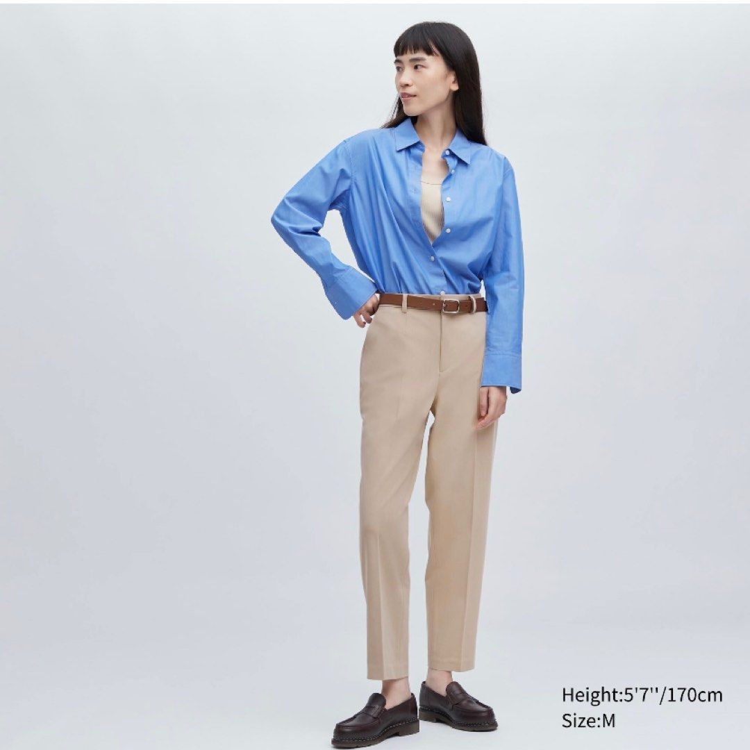 UNIQLO (M) Ezy Smart Ankle Pant Beige, Women's Fashion, Bottoms, Other  Bottoms on Carousell