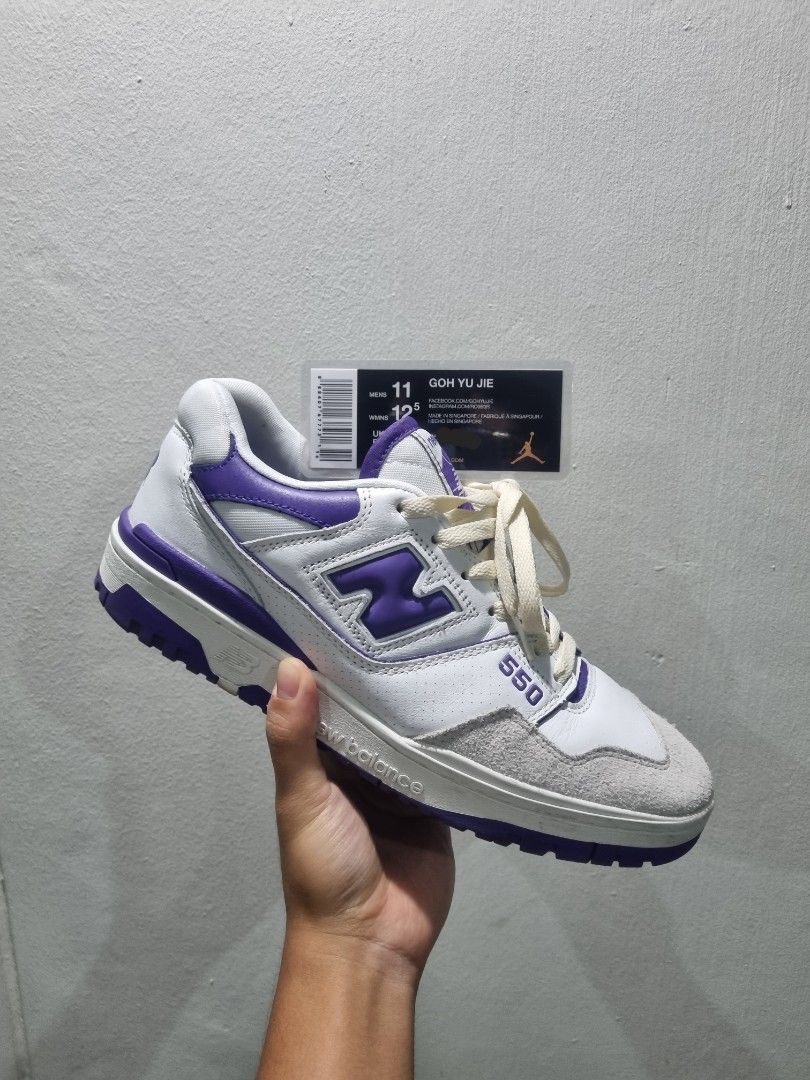 Purple and on sale white new balance