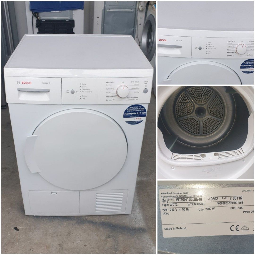 Used Bosch condenser clothes dryer 7.0kg condenser dryer pengering baju