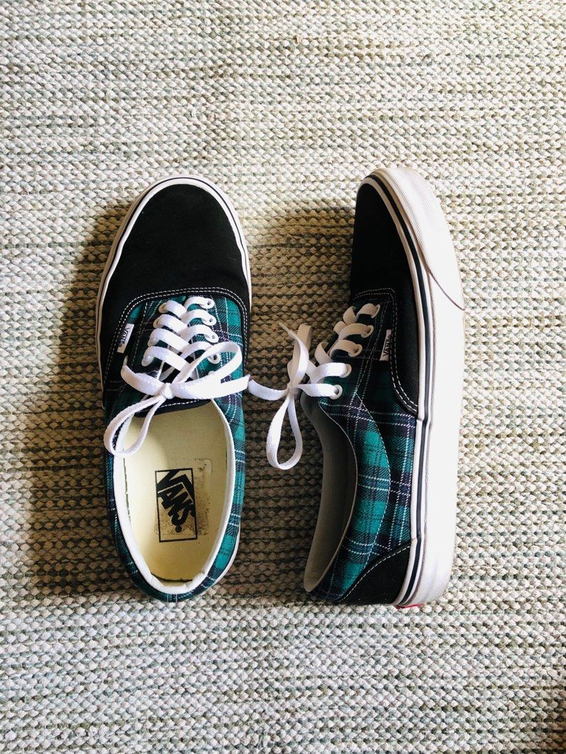 VANS Era Green Check Trainers, Fashion, Footwear, Sneakers on Carousell