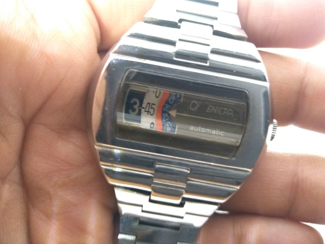 Vintage ENICAR Automatic Mechanical Digital Jump Hour 2072