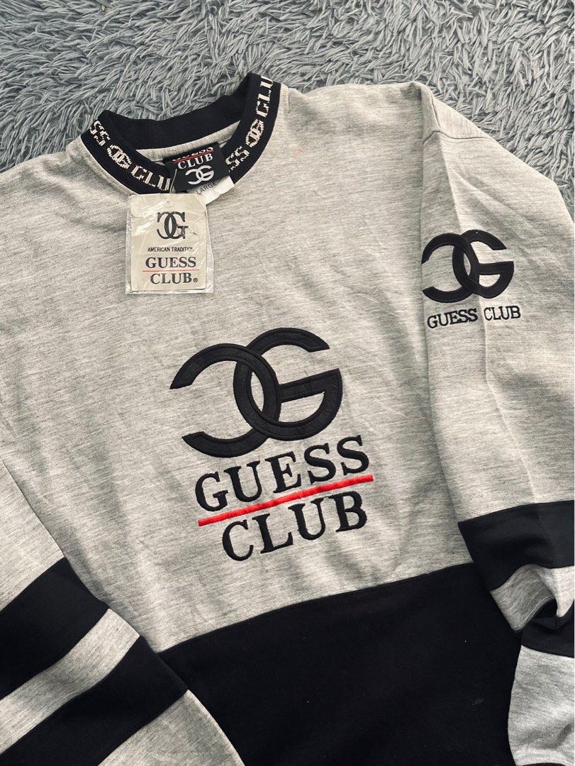Vintage Guess Club Big Logo Sweatshirt, Women's Fashion, Activewear on  Carousell