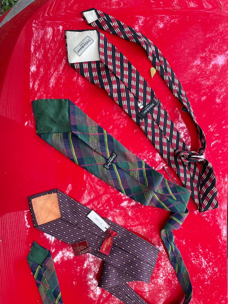 Vintage Luxury brands neckties Dior YSL Versace, Men's Fashion, Watches