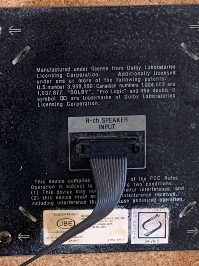 Vintage Sony SAVA15 Home Theater Active Speaker System, Dolby Surround