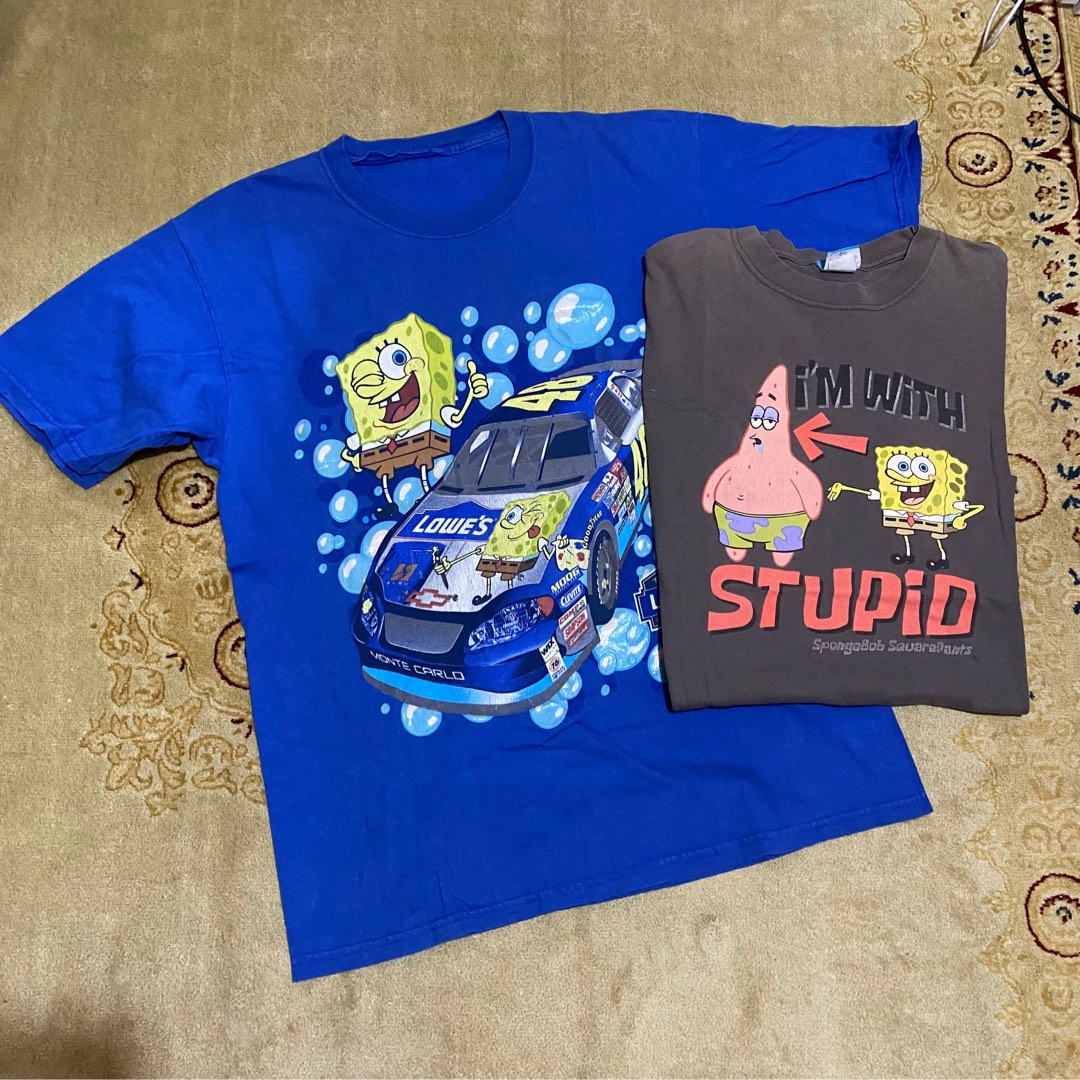 Vintage Spongebob Nascar Shirt, Men's Fashion, Tops & Sets, Tshirts ...