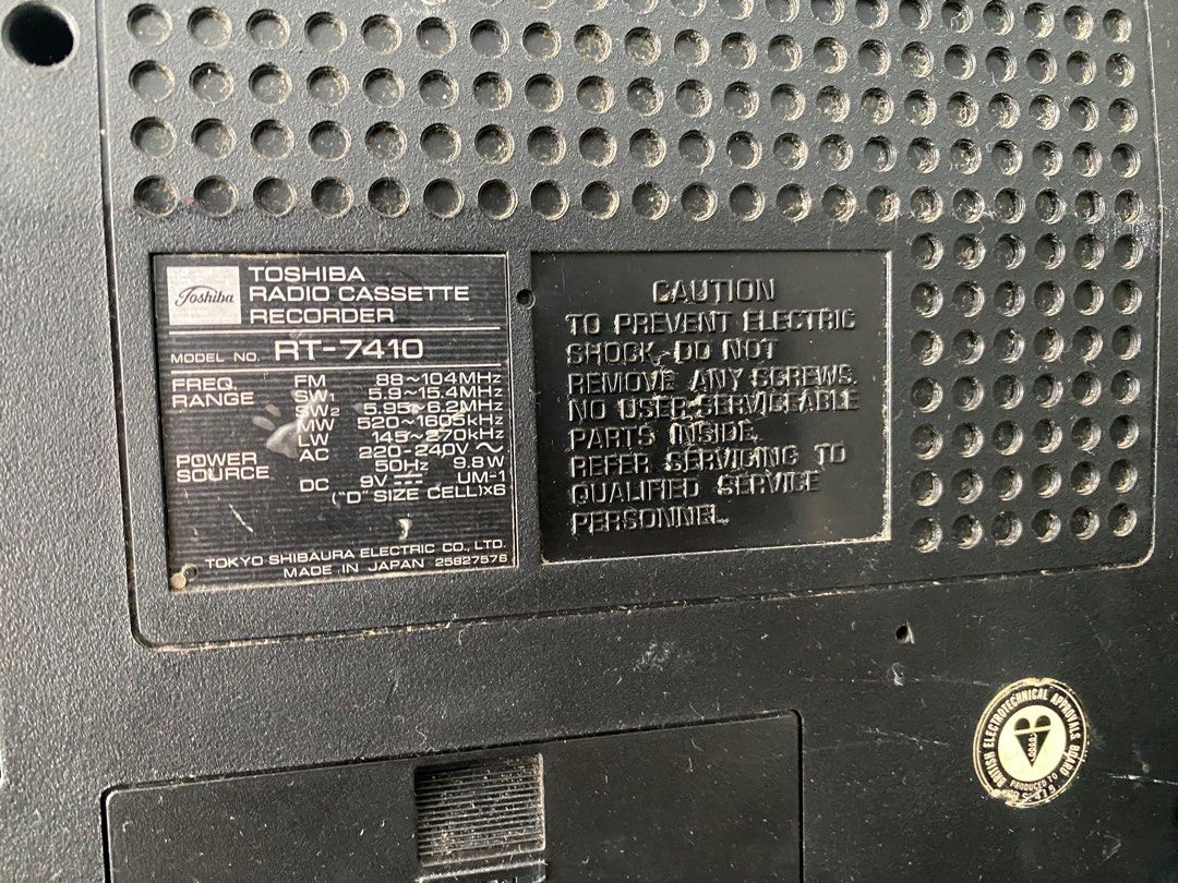 Casque Stéréo Vintage Toshiba HR-FM7 Avec Radio FM - Non Testé - Fabriqué Au Japon