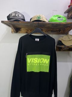 Vision Street Wear Sweatshirt Pullover Neon Pocket Black Skate