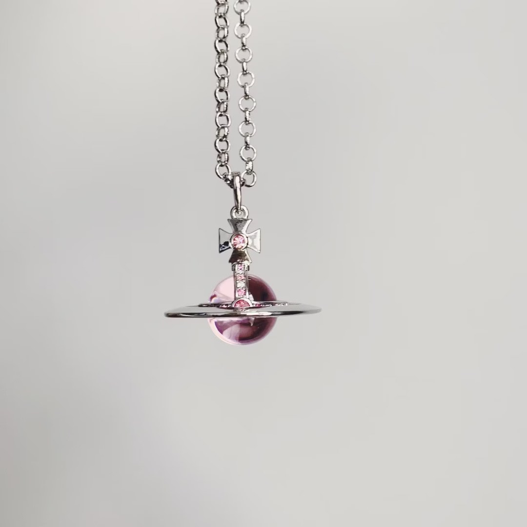 Vivienne Westwood Pink Orb Necklace Women s Fashion Jewelry