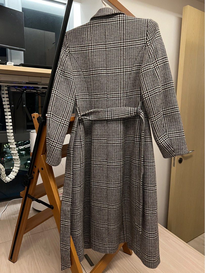 Penelope belted check coat top