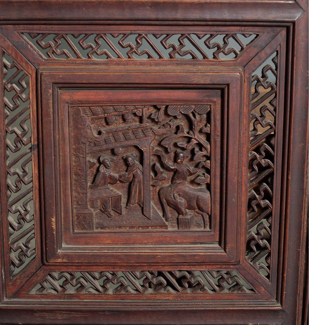中国清朝の木彫飾り板その1-