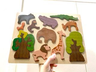 Wooden animal & puzzle set