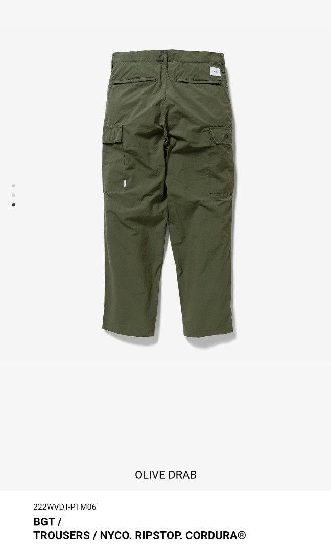 WTAPS BGT / TROUSERS / NYCO. RIPSTOP. CORDURA / OLIVE DRAB SIZE 04