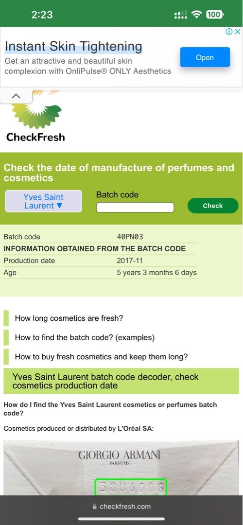 Checkfresh ysl sales