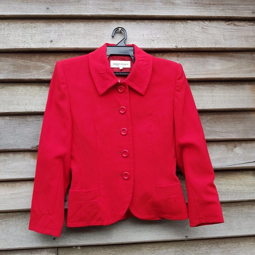 Saint laurent red clearance jacket