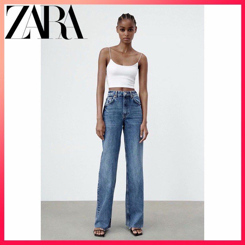 Zara wide leg jeans, Women's Fashion, Bottoms, Jeans on Carousell