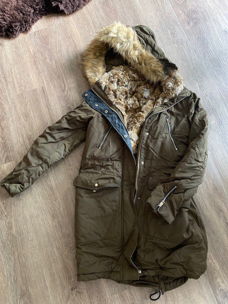Zara fur outlet lined parka