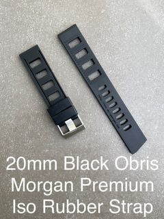 20mm Black Obris Morgan Isofrane Rubber Diver Strap