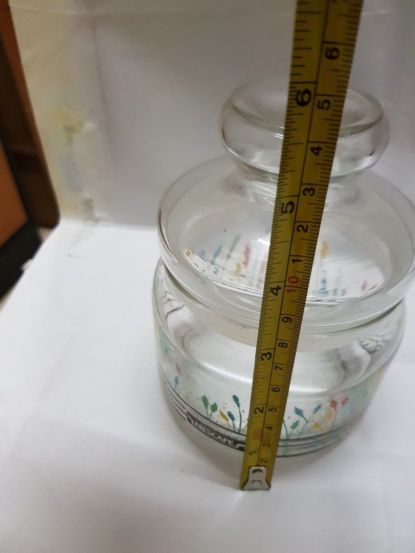 3 Nescafe glass food containers+ 2 free small containers, Furniture ...
