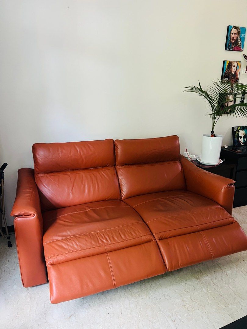 3 seater electric recliner leather sofa, Furniture & Home Living ...