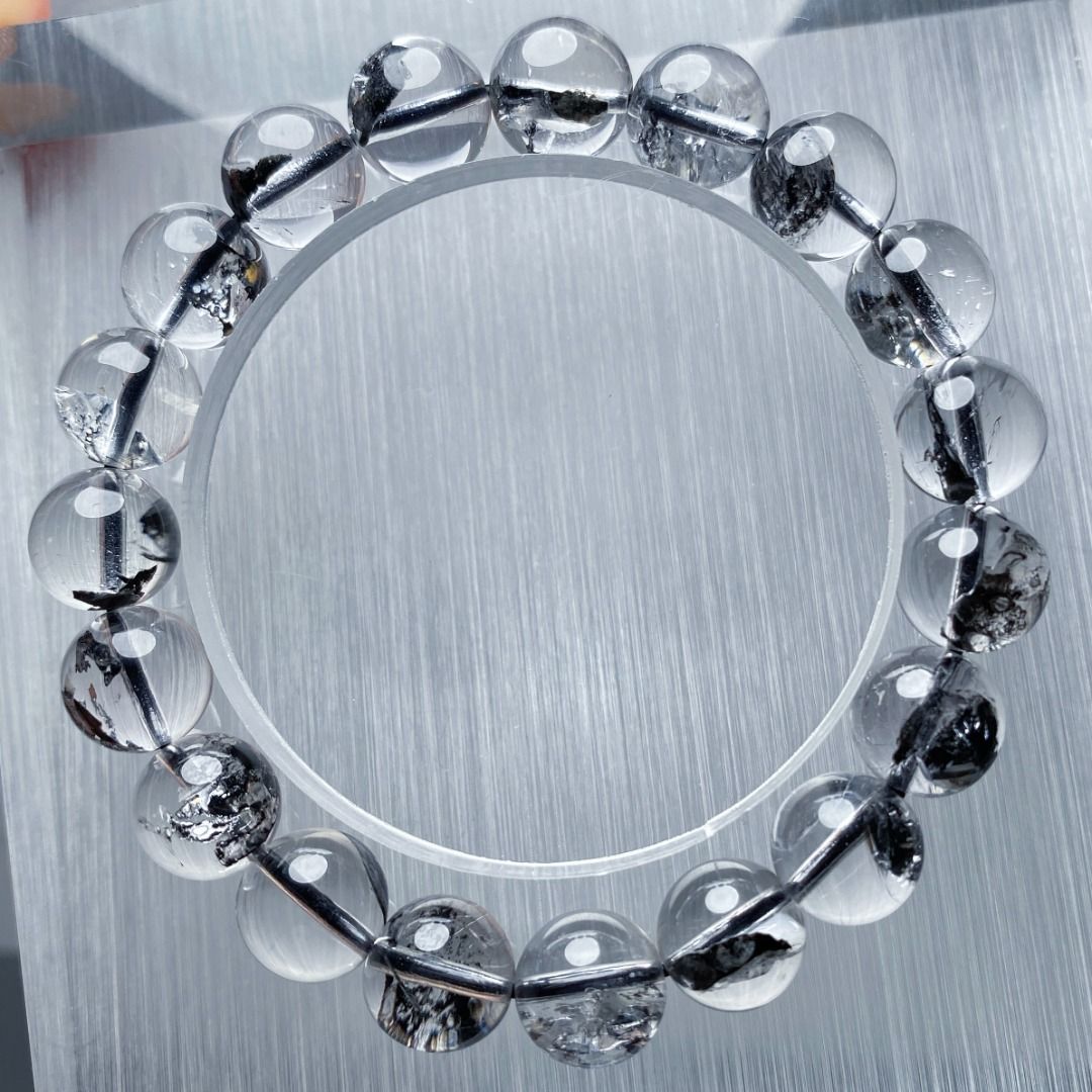 超清晶體閃靈鎖10mm 天然水晶手鏈, 女裝, 飾物及配件, 寶石、鑽石