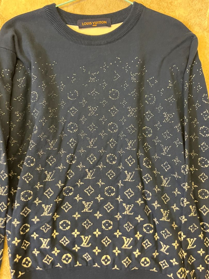 Louis Vuitton LV Louis Vuitton Degrade Monogram Crewneck Blue Carousell