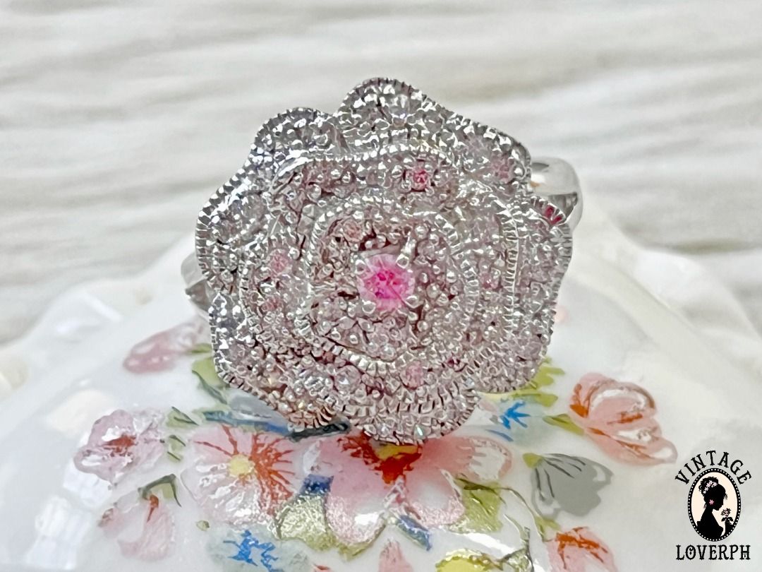 Vintage DQCZ Sterling Silver 925 Chunkee Rose Ring. Women s Fashion Jewelry Organizers Rings on Carousell