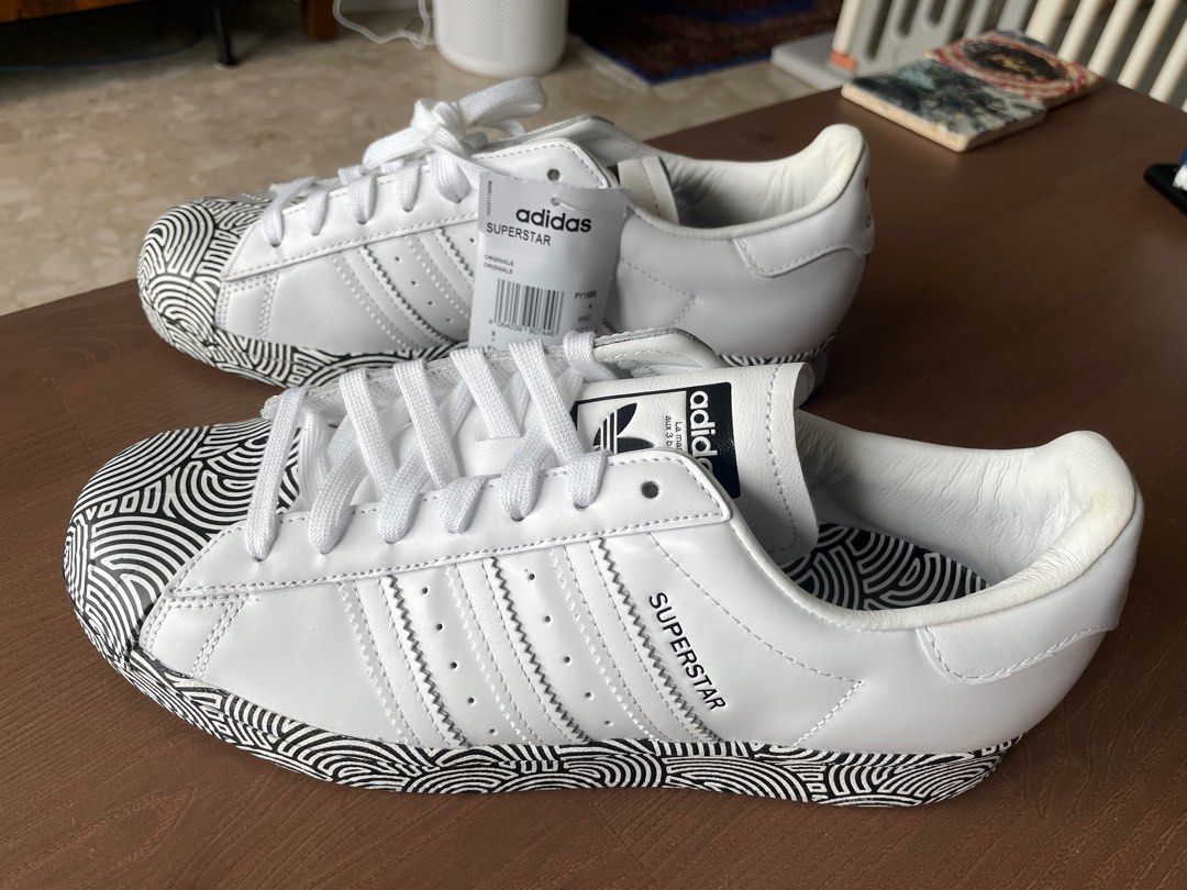 Adidas originals superstar trainers in zebra print on sale
