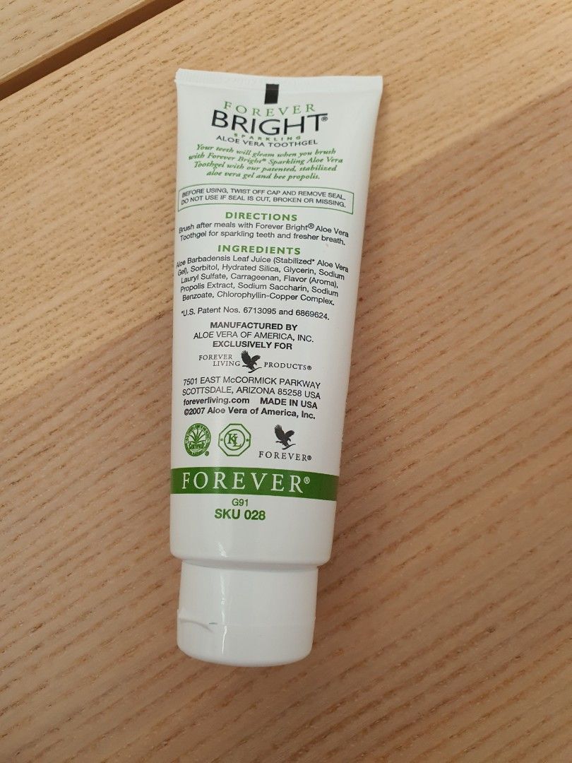 Aloe Vera tooth gel forever living tooth gel, Beauty & Personal Care