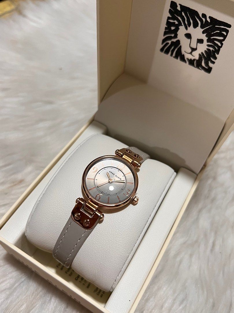 Anne Klein Watch in Gray Leather Strap