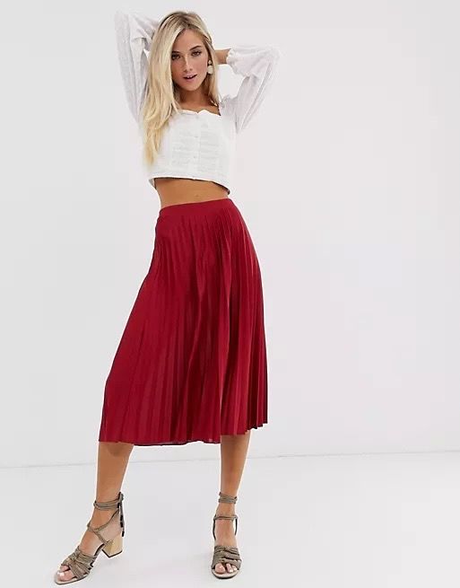 ASOS DESIGN pleated midi skirt Size 6 UK Women s Fashion Bottoms