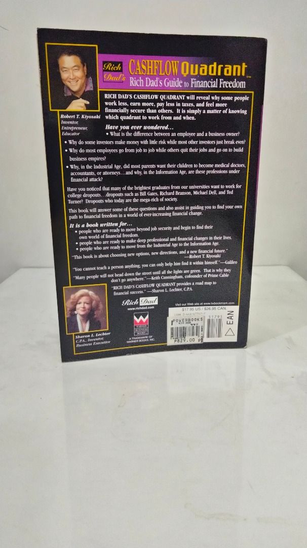 AUTHENTIC | Rich Dad's Cashflow Quadrant (Category: Storybooks) located in Mandaluyong City. Submitted by the.authentic (Listing ID 1214107421, Image 3). Description: Preloved Book Authentic Trade Softbound Condition: Like New SRP: Php. 829.00 Sold for: 649.00 only Issues/flaws/alterations: a) tanning.