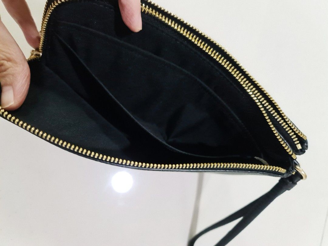 Authentic COACH Double Zip Wallet In Black F87587