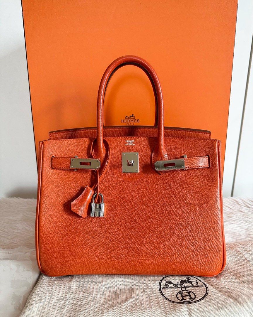 Hermès Clemence Birkin 30 Orange Poppy