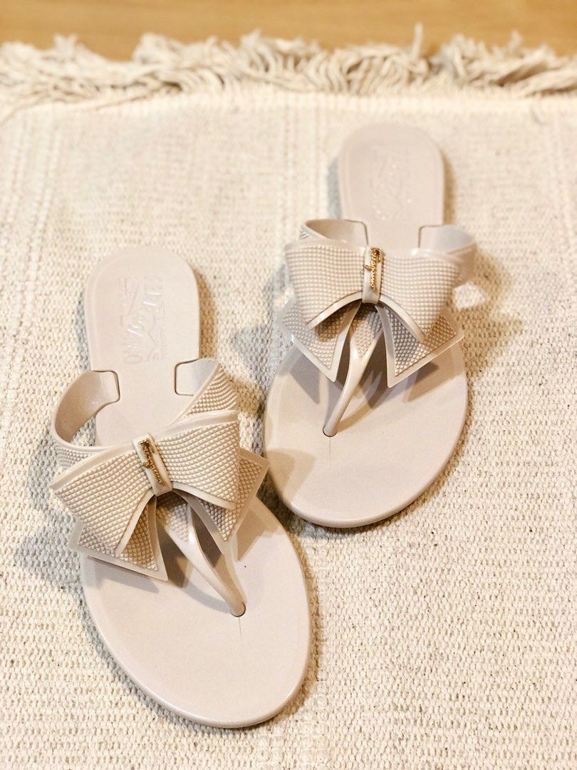 Ribbon Ferragamo Jellies Jelly Flip Red Bow Flip Flops Salvatore