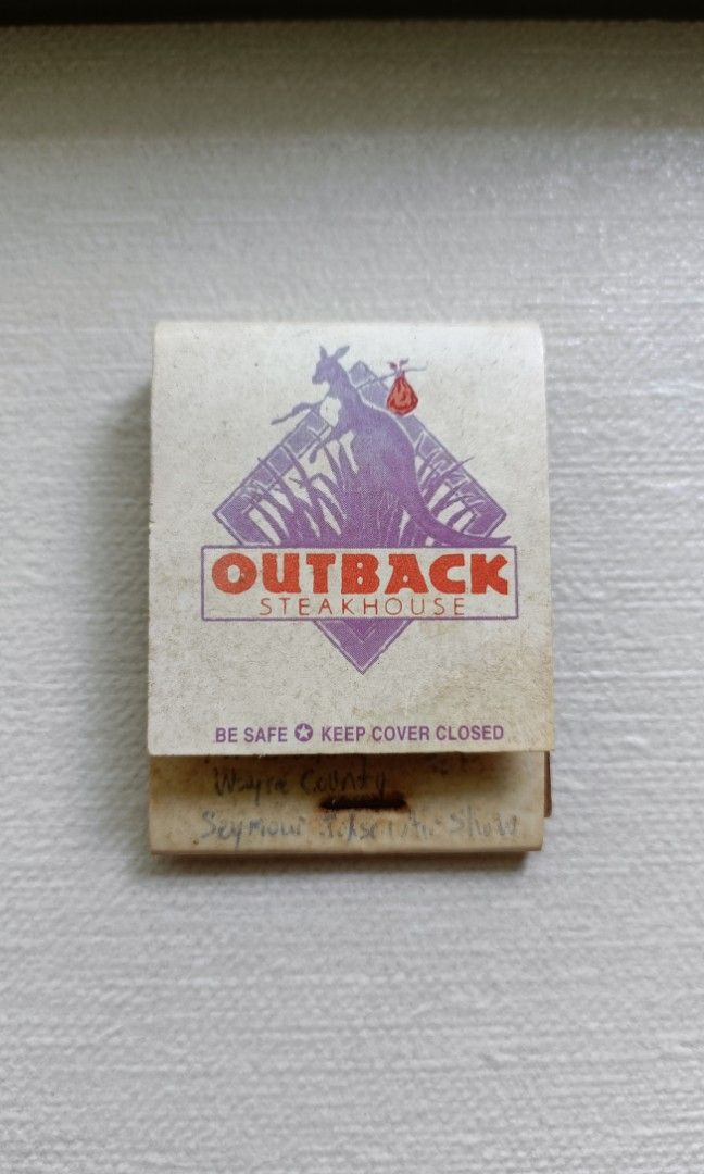 Authentic Vintage Collectible Matchboxes. Outback Steakhouse and