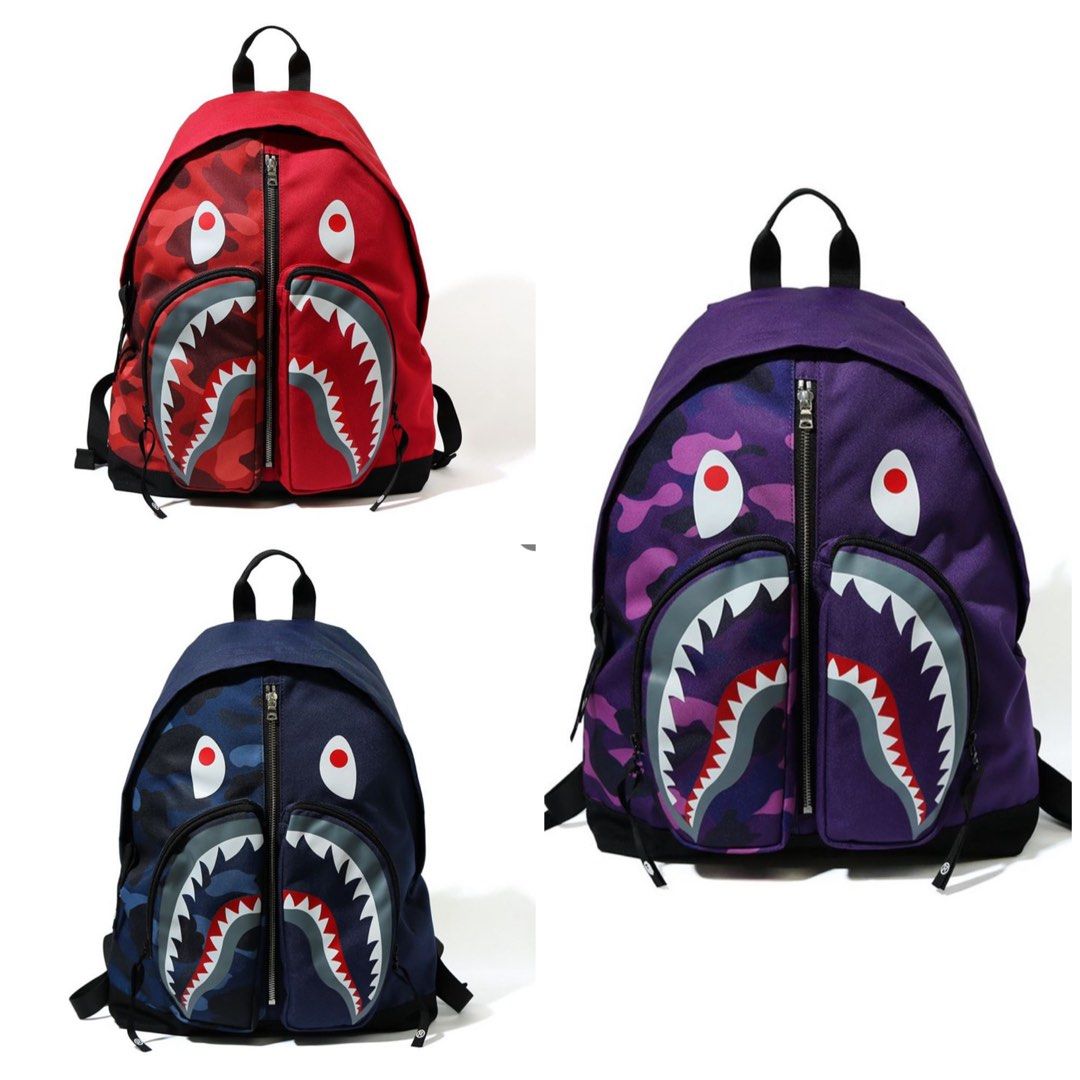 Bape color camo shark daypack, Men's Fashion, Bags, Backpacks on