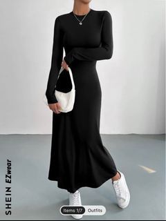 black A line dress