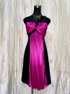 Black Pink Satin Dress